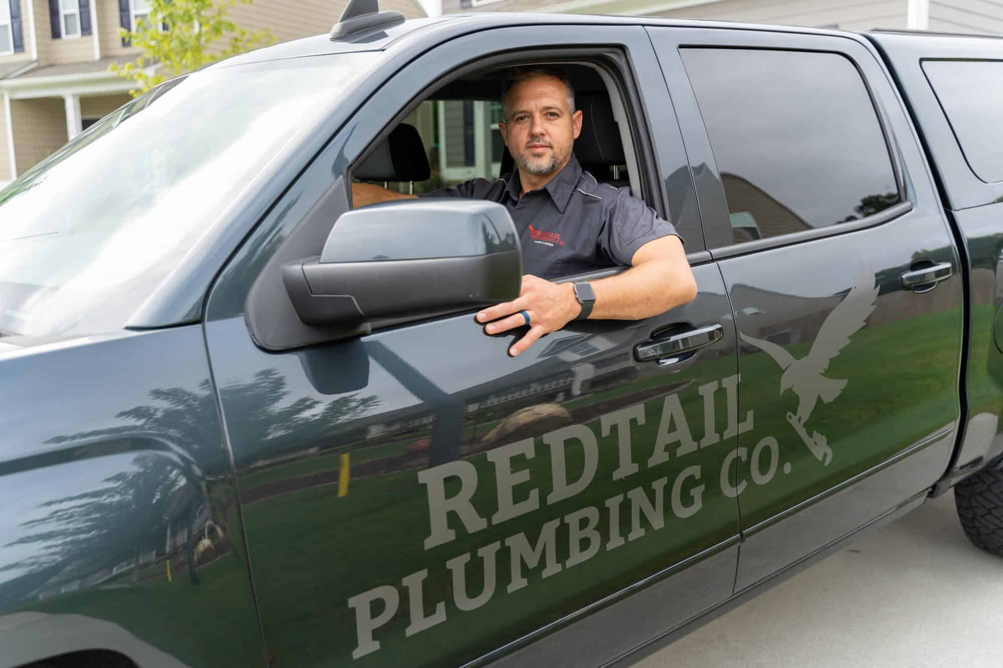 Justin Allen sitting in his truck